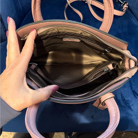 Kattee pebbled leather handle bag with detachable crossbody strap - Picture 8 of 11